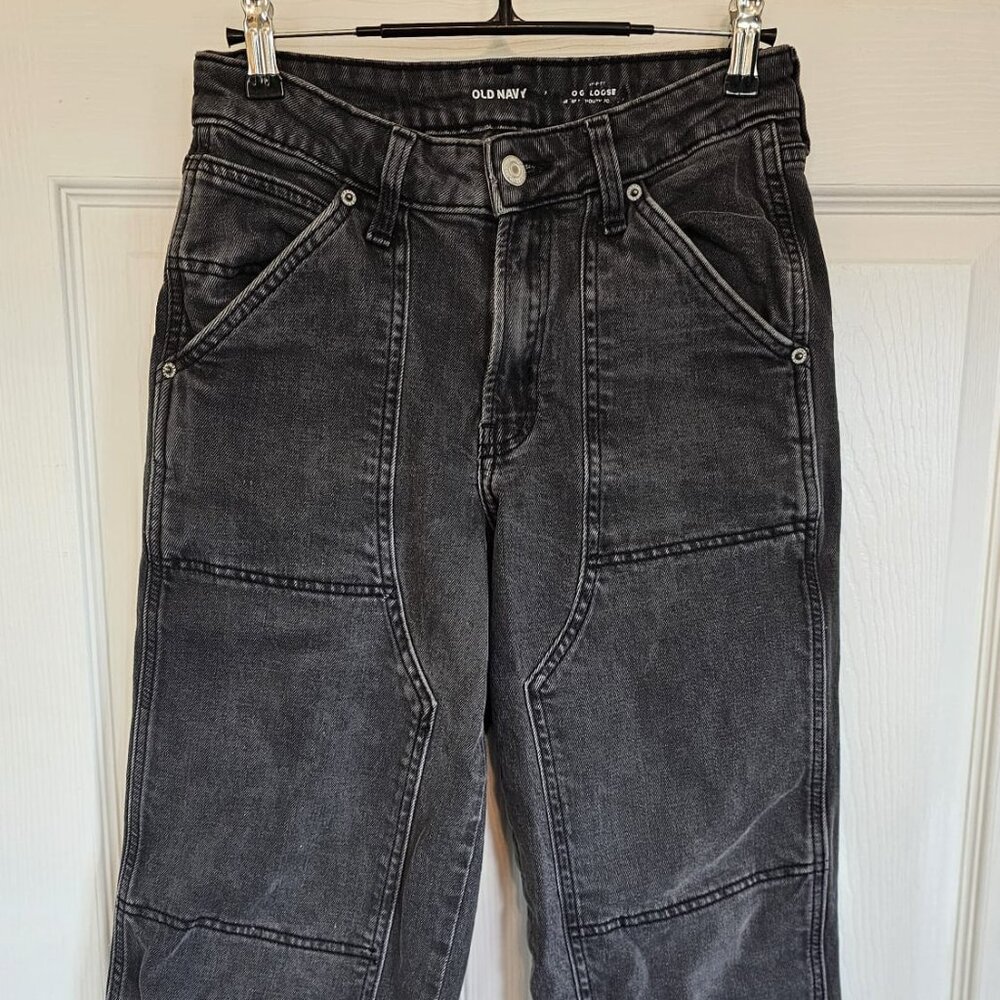 Old Navy Straight Leg Loose Fit Black Jeans